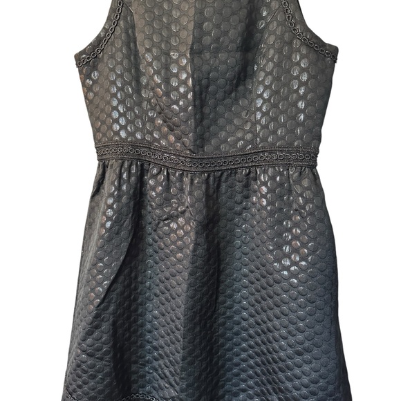 Lilly Pulitzer Zaria Dress- onyx polka dots jacquard, metallic. Size 6 - Picture 5 of 15